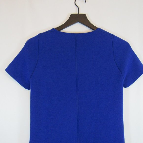 M. Patmos Cobalt Blue Knit Wool Stretch Pullover Dress - Picture 10 of 14